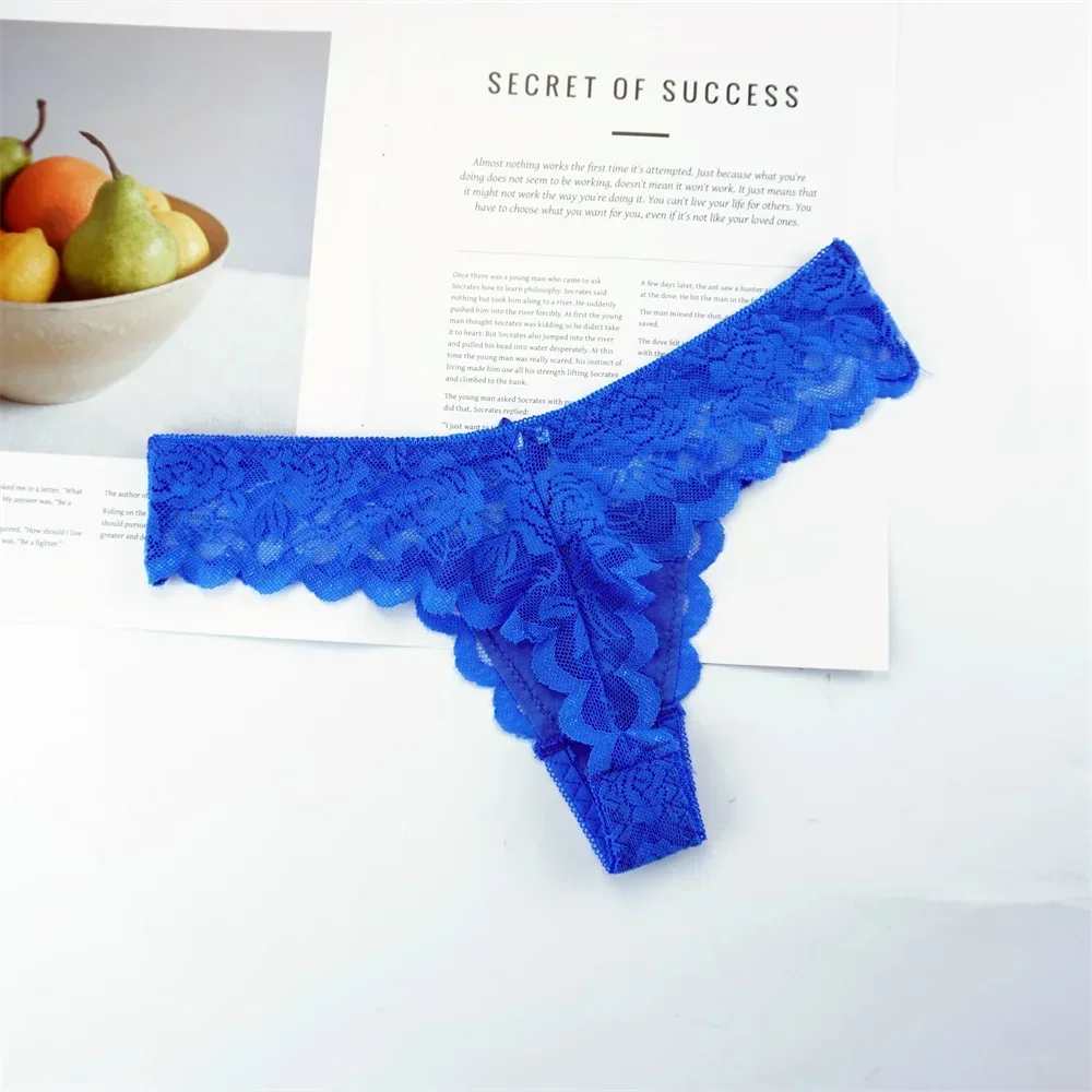 3ks doprava zdarma dámské tanga sexy nízký pas krajkové kalhotky průhledné tangá spodní prádlo holka erotické kalhotky - náhled 3