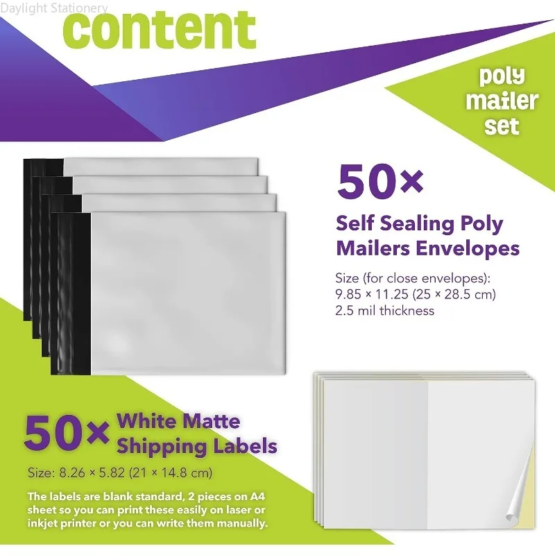 100Pcs/Lot Shipping Envelope Bags Plastic Express Envelope Storage Bags White Color Mailing Bags Self Adhesive Seal Courier Bag