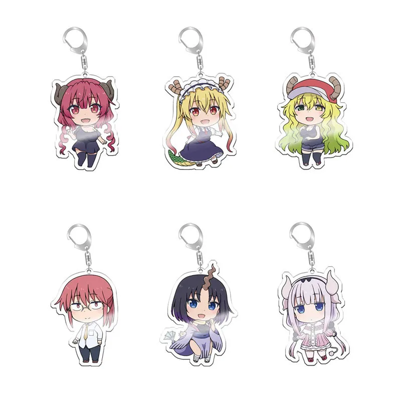 Kobayashi Tohru Kanna Elma Popular Anime Two-dimensional Peripheral Creative Acrylic Keychain Backpack Pendant Student Gifts