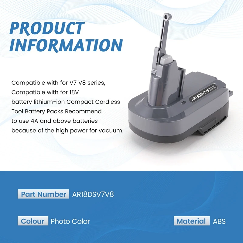 AR18DSV7V8 wymiana adaptera dla AEG RIDGID 18V dla Dyson V7V8 akumulator litowo-jonowy Adapter