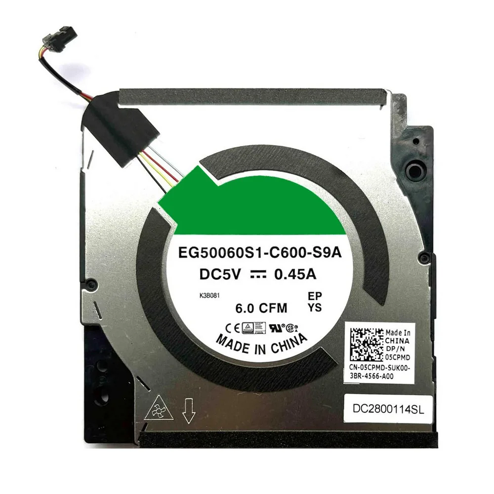 

Вентилятор графического процессора для ноутбука DELL Precision 5470 05CPMD 5CPMD EF50060S1-C600-S9A DC2800114SL DC 5 В 0,45 А
