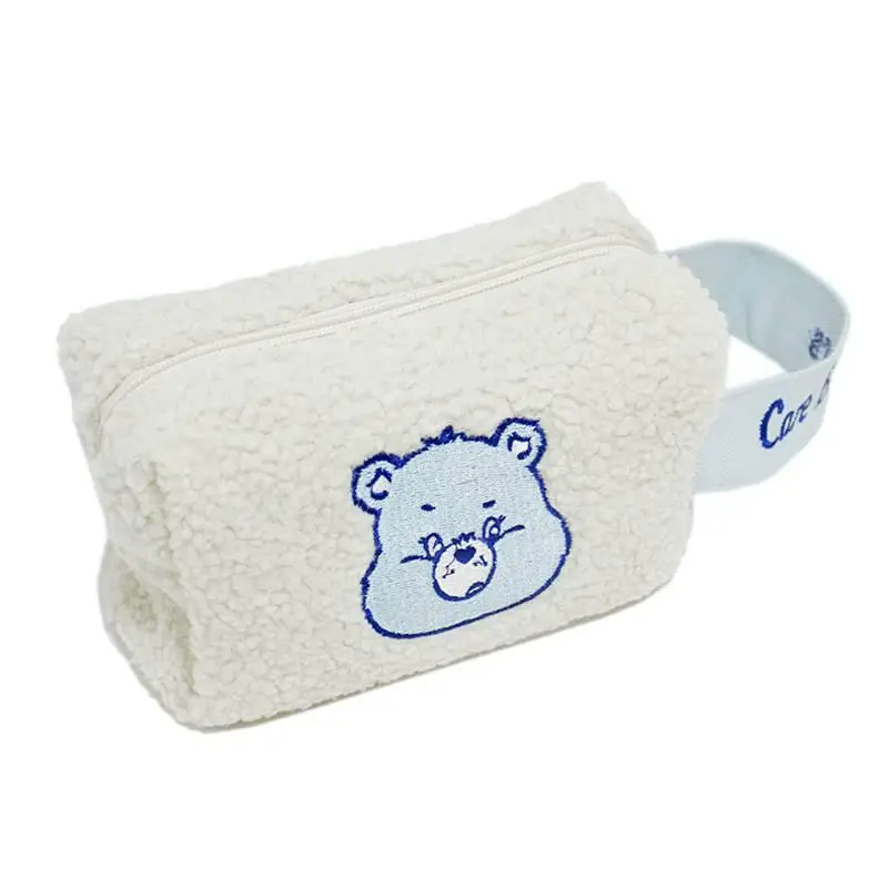 Care Bears Wrist Bag Cartoon Carebears Lamb Wool Embroidered Coin Purse Phone Bag Makeup Bag Large Capacity Handbag Girl Gifts