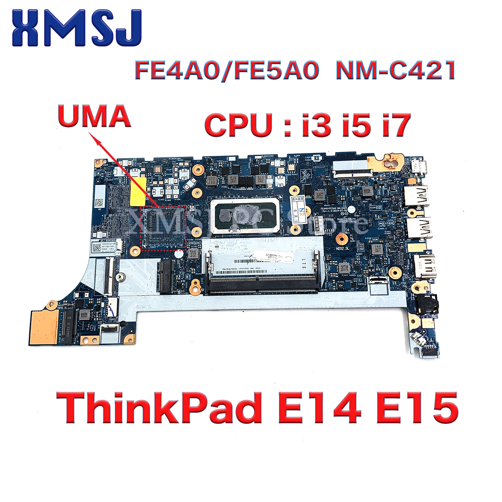 

For Lenovo ThinkPad E14 E15 Laptop Motherboard FE4A0/FE5A0 NM-C421 With I3 I5 I7 CPU UMA DDR4 100% Tested Working