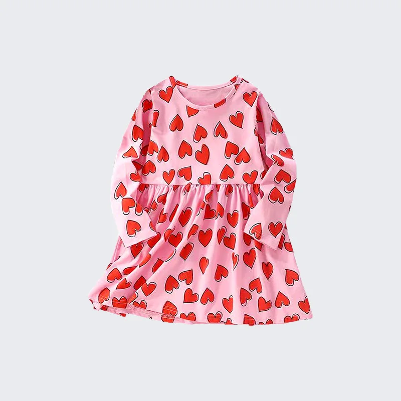 

littlebuddyGirls Dress Autumn and Winter New Printed Children's Clothing Round Neck Long Sleeve Little Children's Skirt