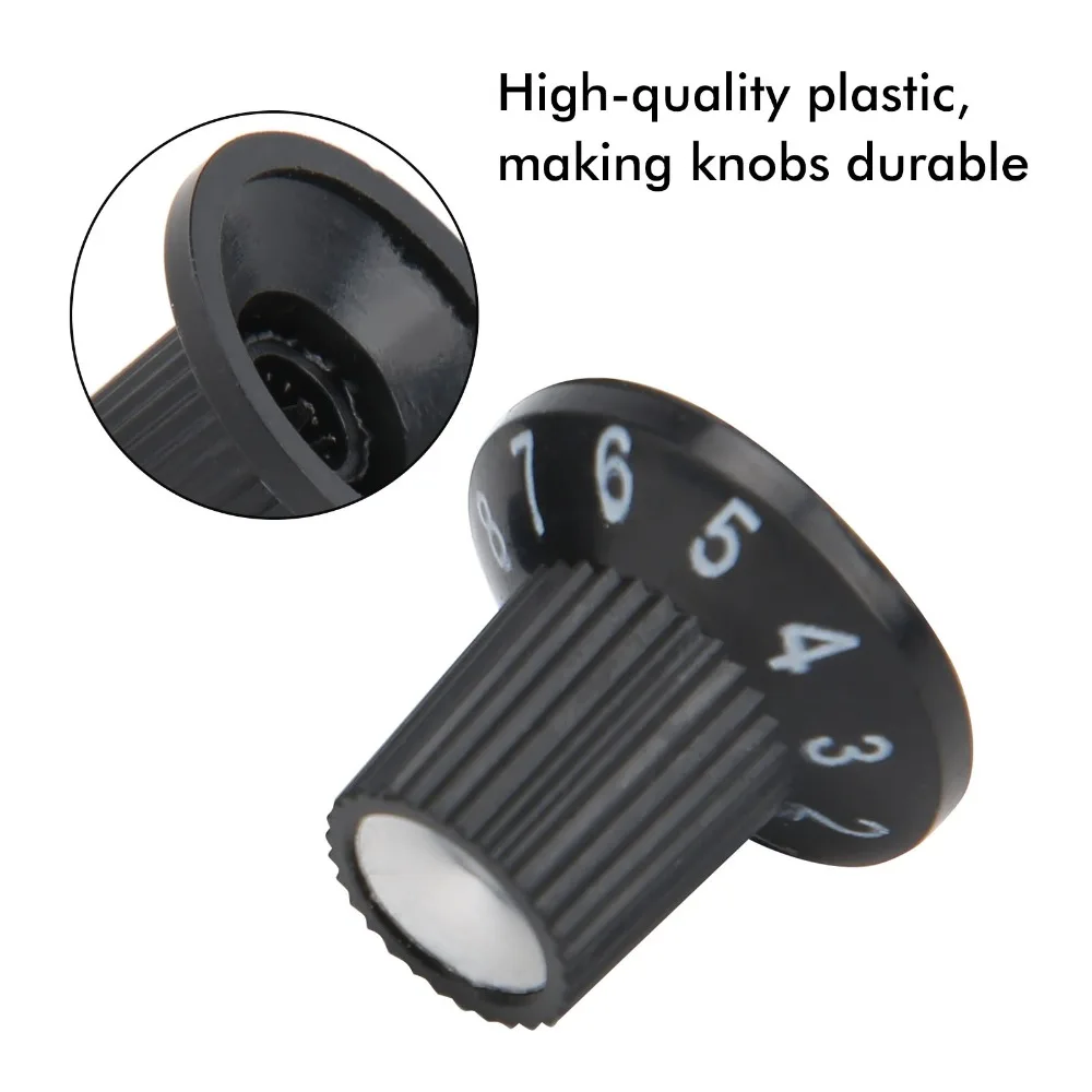 12PCS Durable Plastic Material Electric Guitar Knobs Black Color Guitar Amp Knobs Amplifier Control Knobs For Electric Guitar