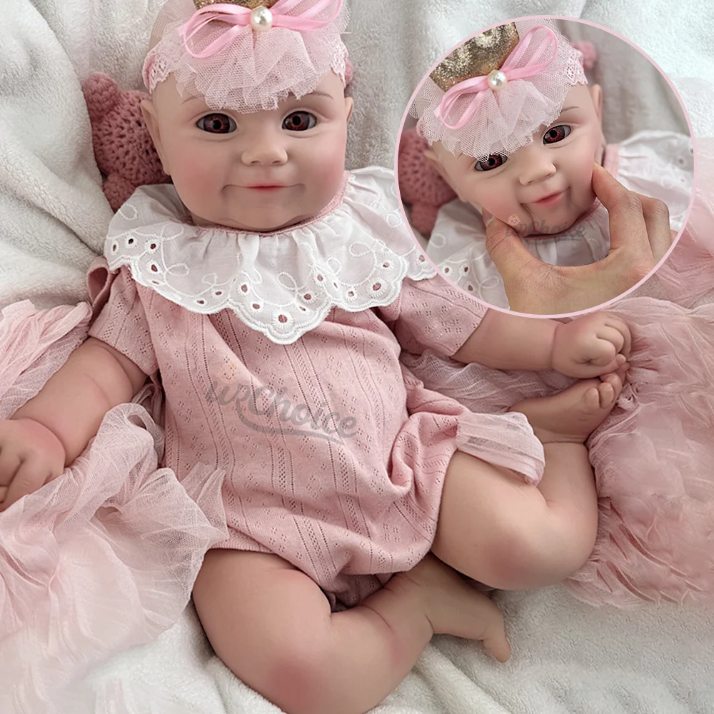 20" entzückende handgemachte wiedergeborene Babypuppe, realistische mollige Wangen, lebensechte Neugeborene Puppe für Kunstsammlungen, Weihnachtsgeschenke