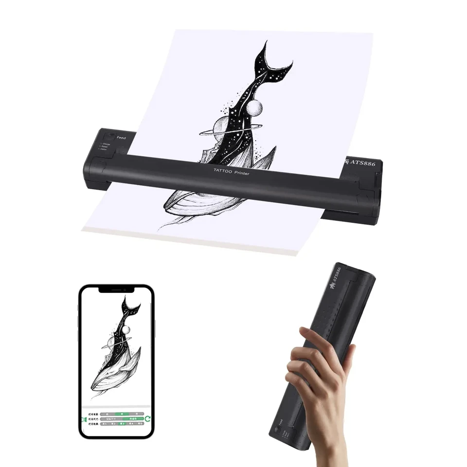 ATS886 Portable Printer Tattoo Cordless Tattoo Stencil Printer