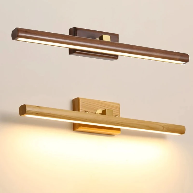 

Nordic Wood LED Wall Lamp Mirror Light Rotatable Sconces Indoor Bathroom Bedroom Vanity Mirror Home Decoration Illumination