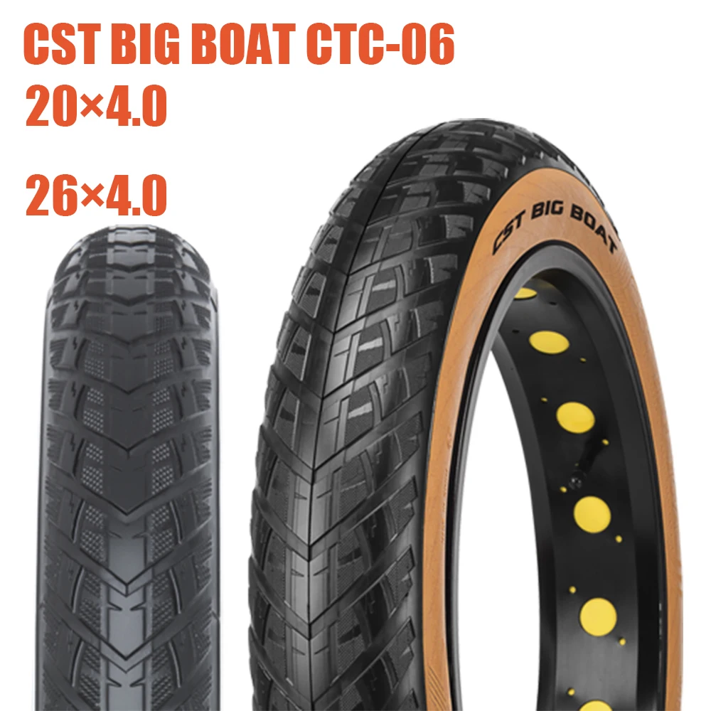 CST Fat Tire 20x4.0 26x4.0 CST BIG BOAT CTC-06 CST New Brown Family Top Dark Skin Collection Electric Bicycle Tire