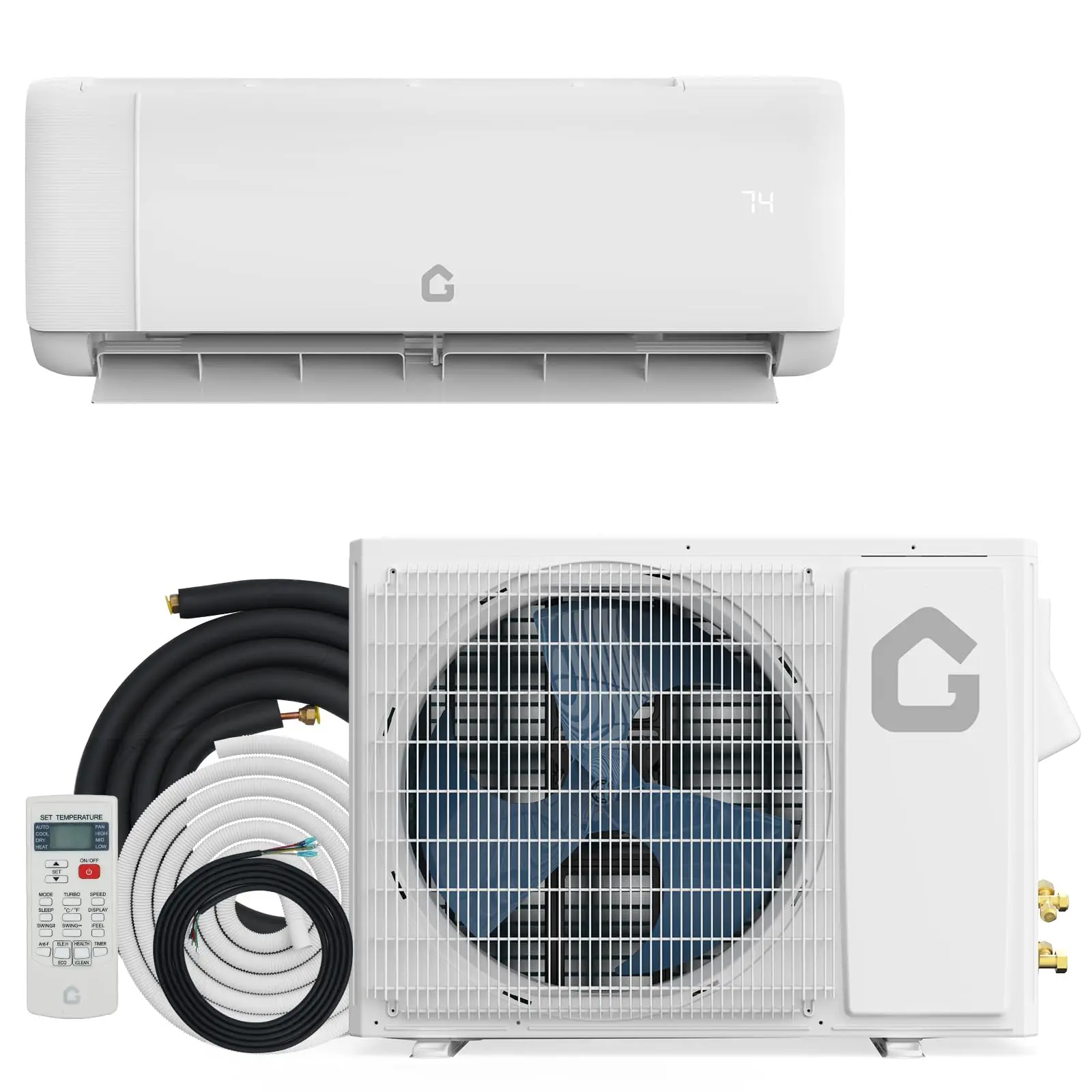 Smart 12000 BTU 115V Mini Split AC Ductless Inverter Heat Pump 22 SEER2 Wall Mount Air Conditioner With Alexa For 750 Sq.Ft