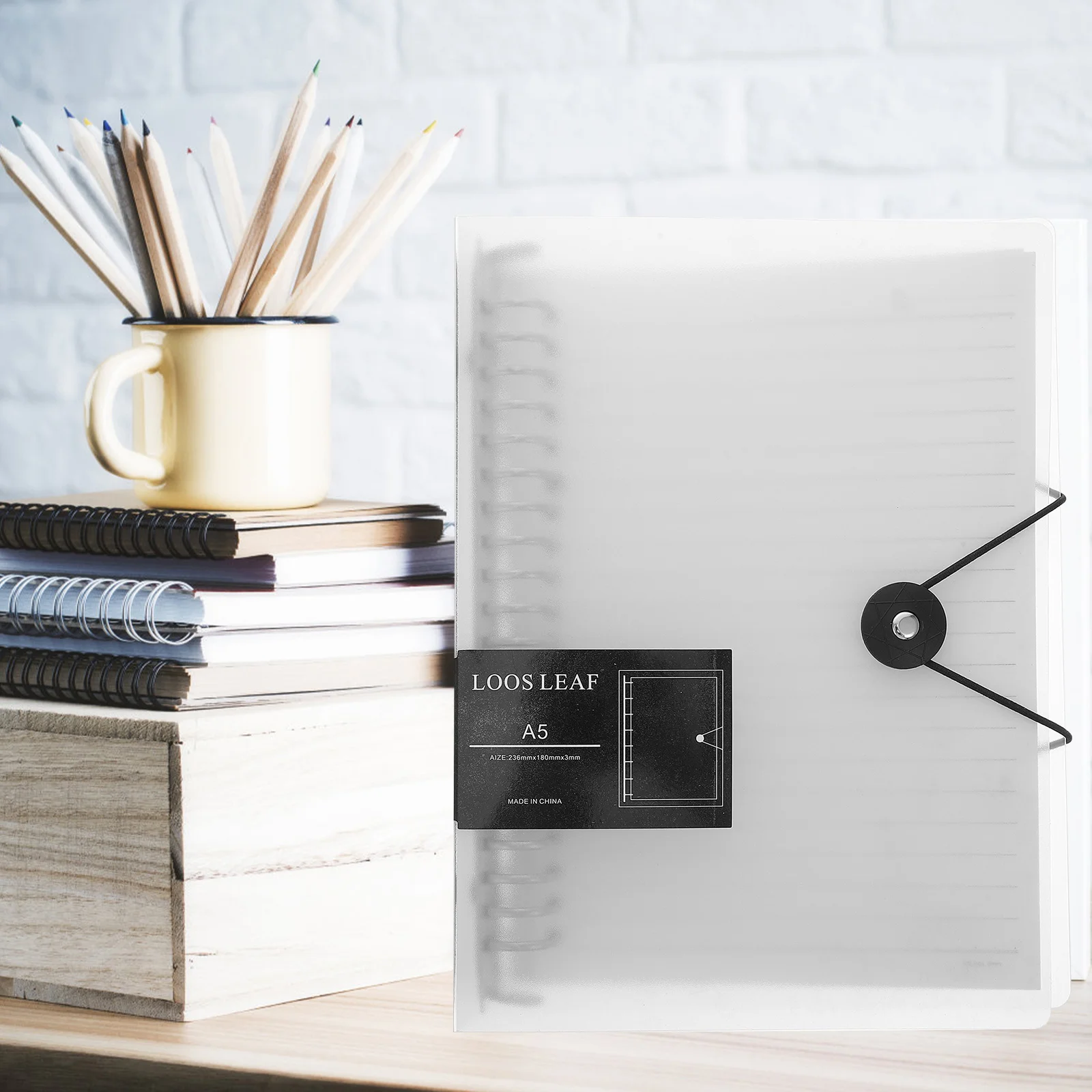 Refillable Notepad 360 Degree Binder White Paper Planner Writing Notebook for Students Office Travel Sketch Gifts