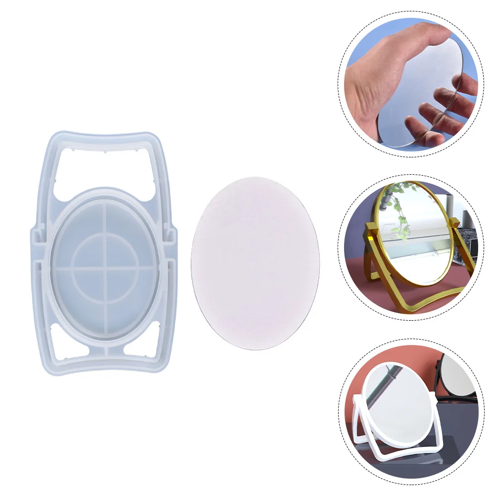 

1 Set Oval Mirror Mold Desktop Resin Making Tools High Quality Silicone Makeup Mirror Mould Reusable Epoxy Mold Handmade Casting