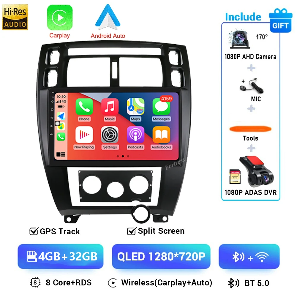 Android 16 Autoradio voor Hyundai Tucson 2004-2013 Multimedia Video Player Navigatie 2 Din DVD Head Unit Stereo Carplay luidsprekers