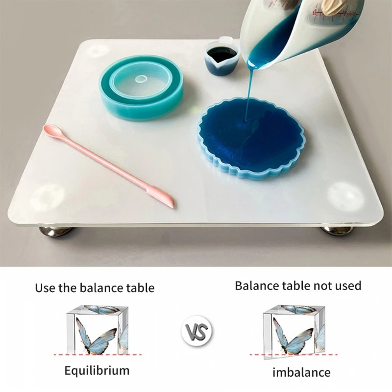 Adjustable Resin Leveling Table for DIY Projects Bubble Leveling Board Anti Slip Base Foot Easy to Clean Leveling Table Dropship