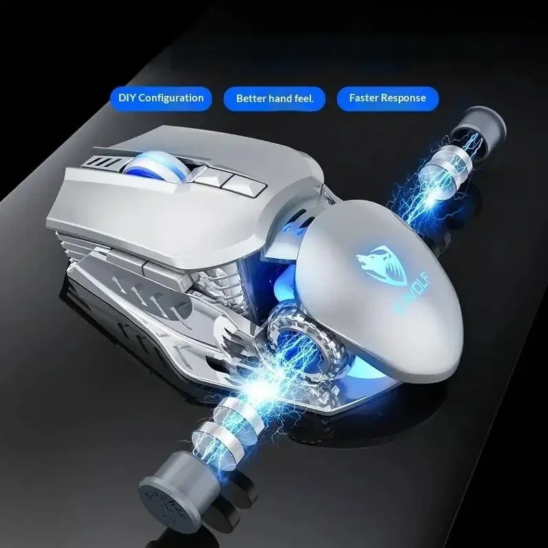 Wired Gaming Mouse 7 Keys 6400DPI RGB Backlit Mechanical Ergonomic Design Programmable Desktop Gamer Mice for Competitive Game