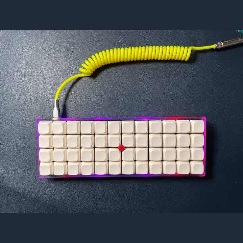 Kit de Teclado Mecánico Little Red Dot Planck, Personalizable, Intercambiable en Caliente, Modo Único, Cableado, RGB, Tipo-C, Compatible con Via, Teclado Mecánico para Gamers
