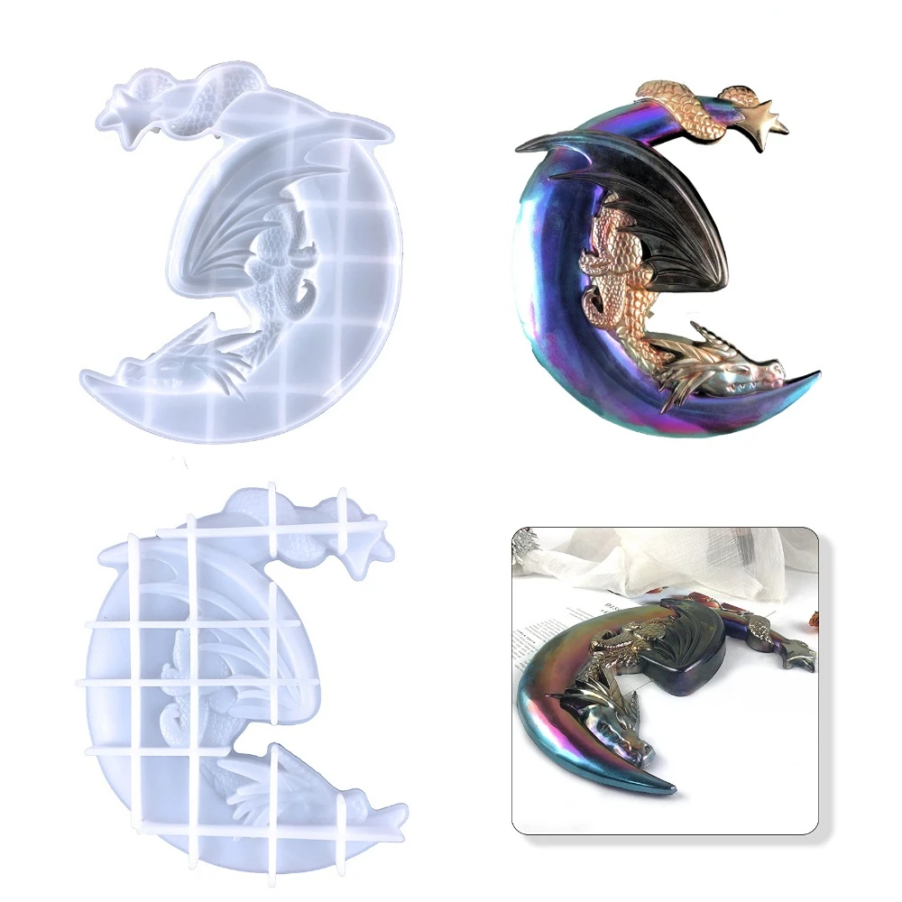 3D Flying Dragon Moon Wall Decoration Silicone Mold DIY Handicraft Wall Living Room Desktop Decoration Epoxy Resin Molds - Image 6