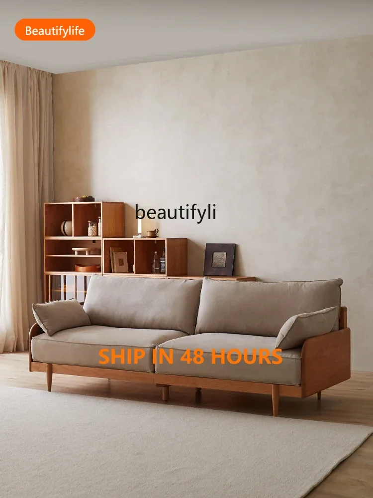 

Скандинавский диван из массива дерева черного ореха и вишни, двухместный тройной декор для гостиной, комбинация A51