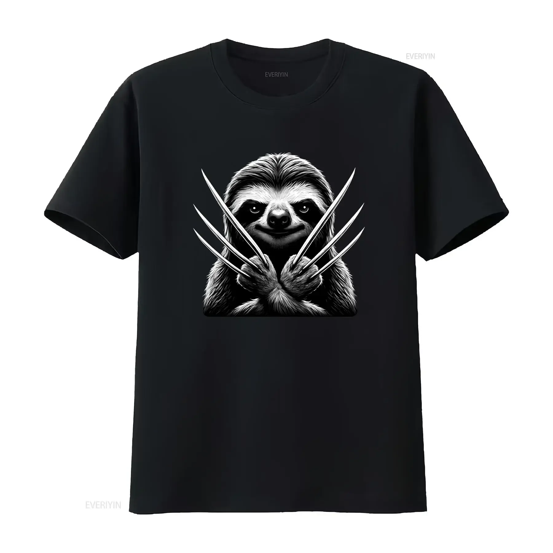 Sloth Funny Mutant Parody Cotton T Shirt Retractable Claws Hero vintage Washed Casual Top For Everyday Wear graphic streetwear
