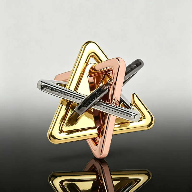 Thinking Triangle Metal Puzzles Brain Teaser for Adults & Kids Difficult Interlocking IQ Logic Educational Toys Mind Challenge