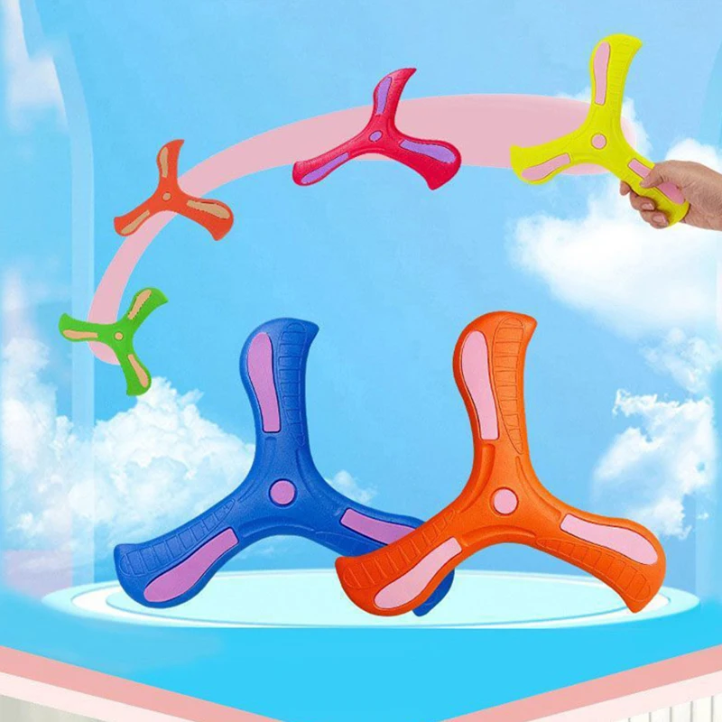 Kids Toy Boomerang Soft Three-leaf Cross EVA Classic Returning Boomerang Outdoor Toy Backyard Beach Toy Decompression Gift ﻿