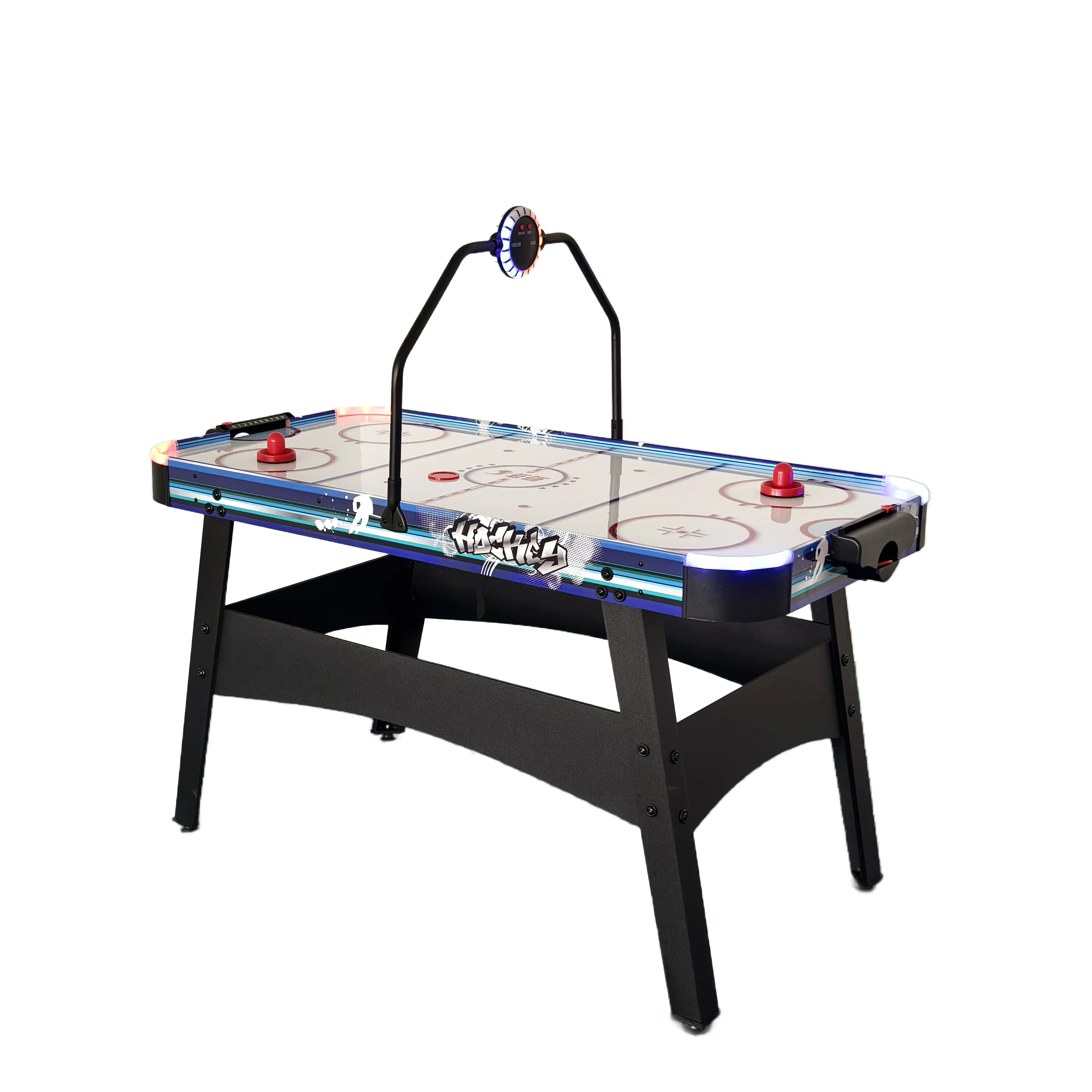 

Factory New 54inch Air Hockey Game Table for Adults Children LED Scorer Sound Overhead Built-in Fashionable MDF Design for Table