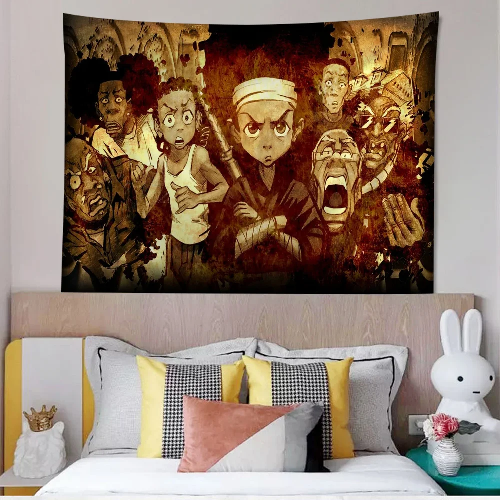 Cartoon The Boondocks Hanging Bohemian Tapestry Hanging Tarot Hippie Wall Rugs Dorm Wall Hanging Home Decor