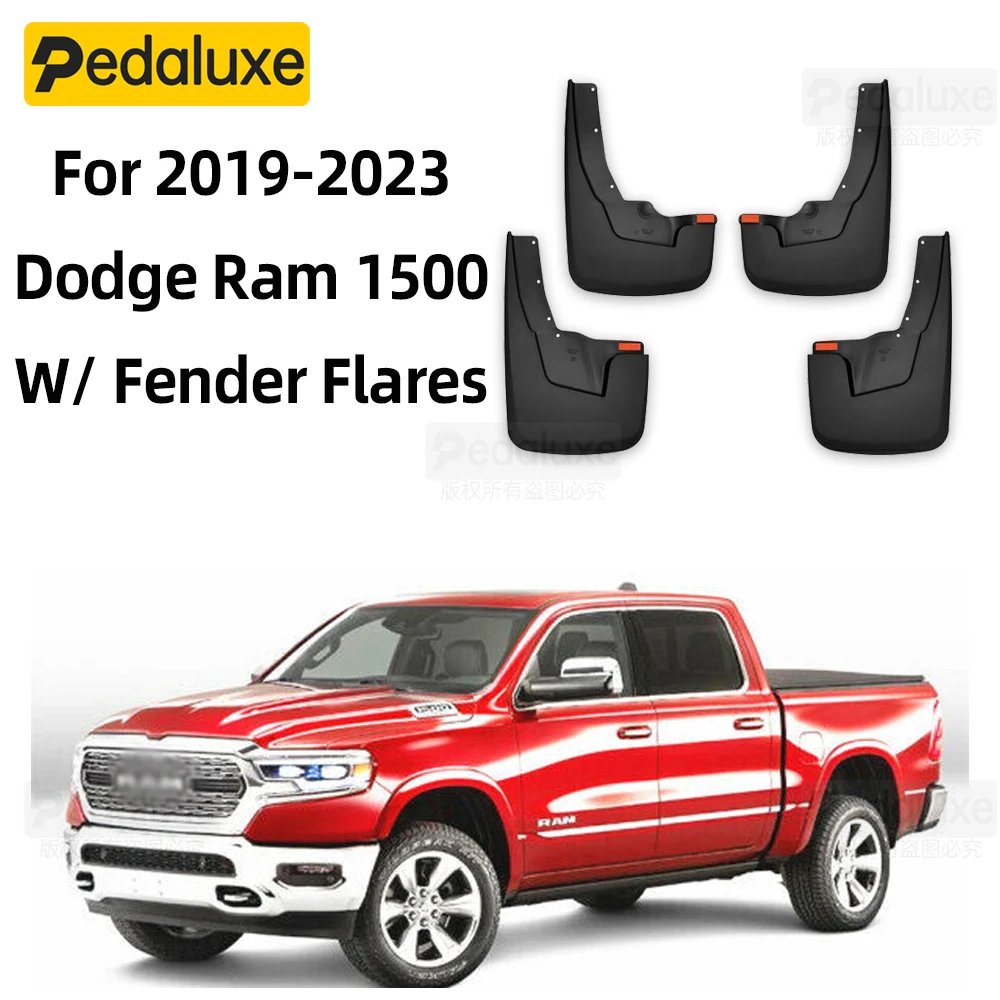 Genuine OE Splash Guards Mud Flaps For 2019-2023 Dodge Ram 1500 W/ Fender Flares