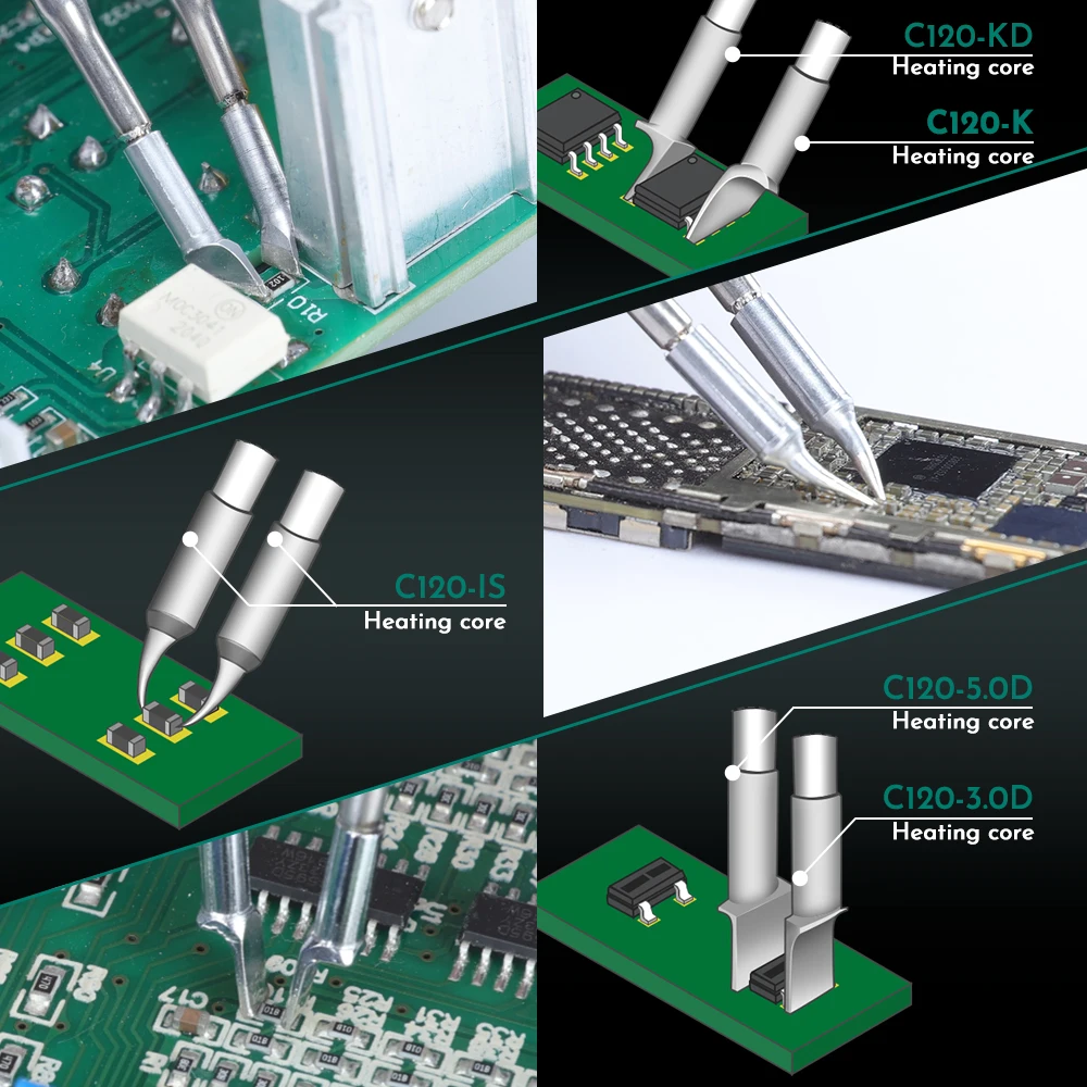 YIHUA 982D-III pinzette di precisione saldatore stazione C210 per stazione di rilavorazione Micro componente SMT SMD con calibrazione automatica