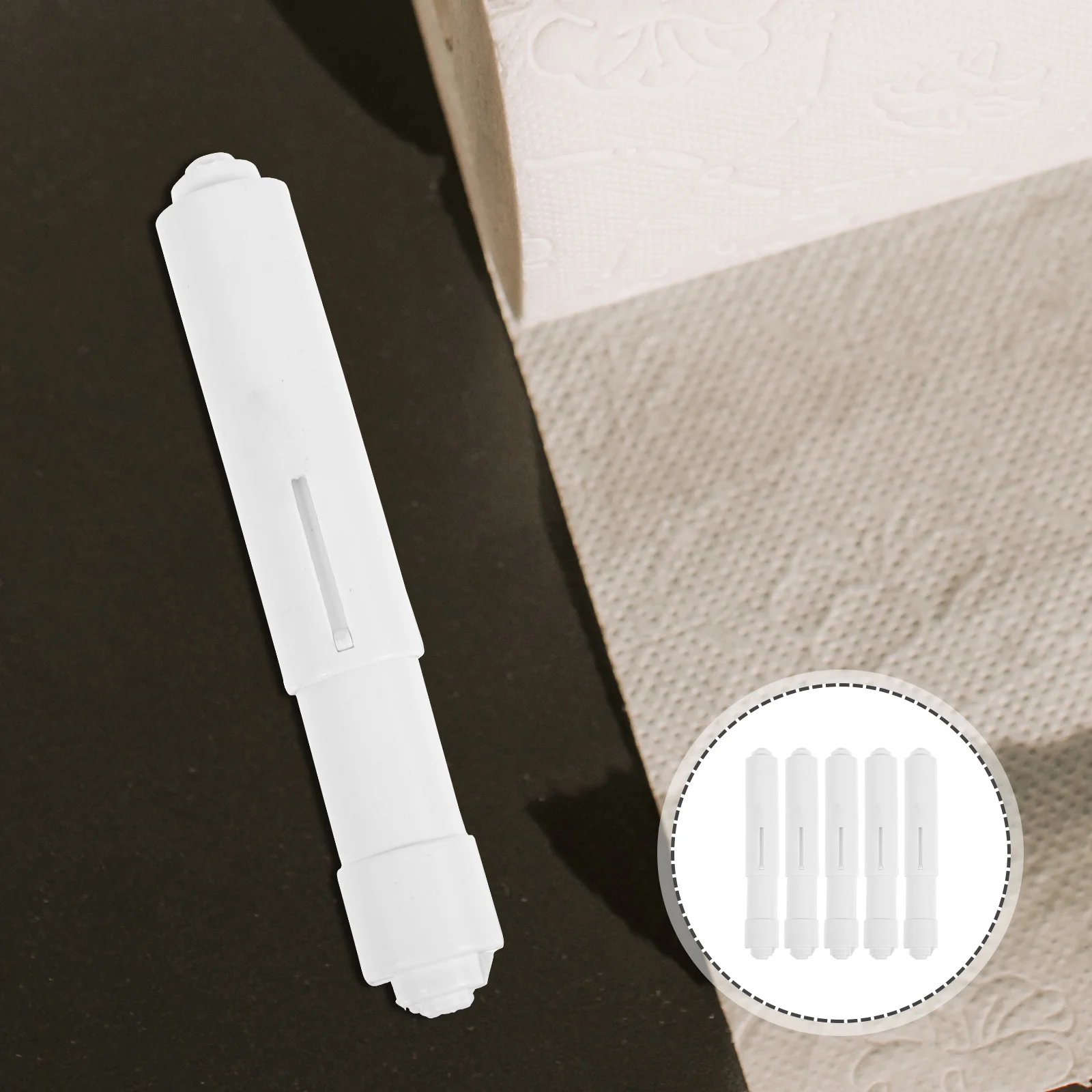 

5 Pcs Paper Toilet Holder Holders Spring Bar Loaded Stick Roller Abs Replacement Rod