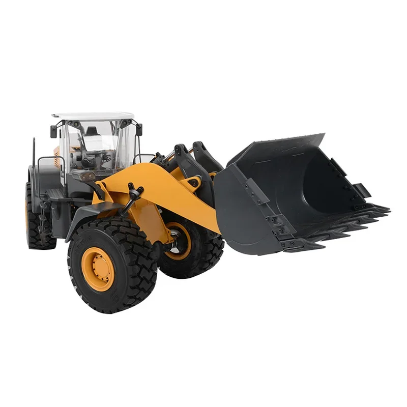 New 870K loader 1/14 RC hydraulic loader model configuration light and sound group metal wheel loader model toy