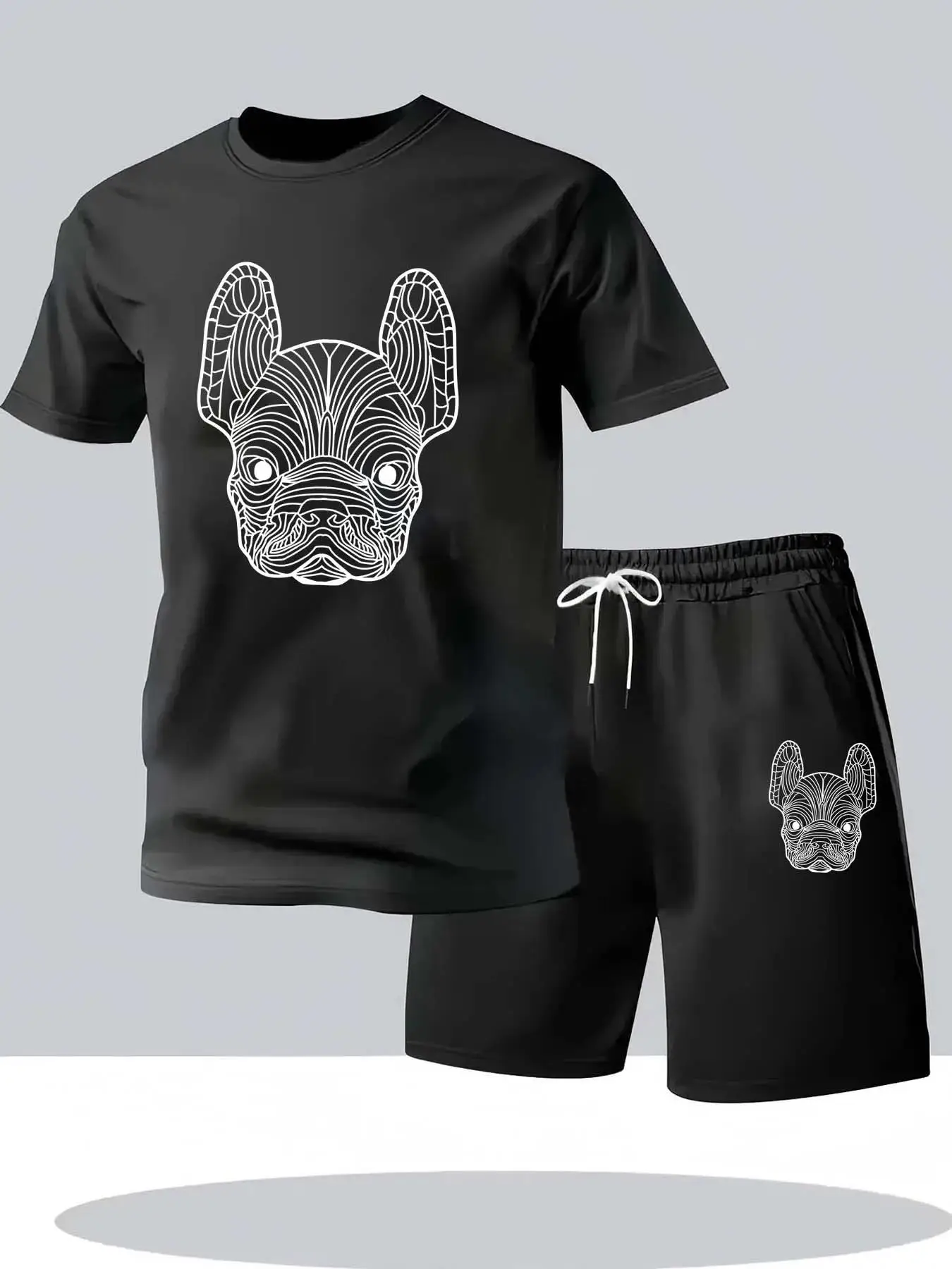 

Новая летняя спортивная одежда для мужчин: комплект из футболки с коротким рукавом и шорт, дышащий и быстросохнущий, для повседневной носки.