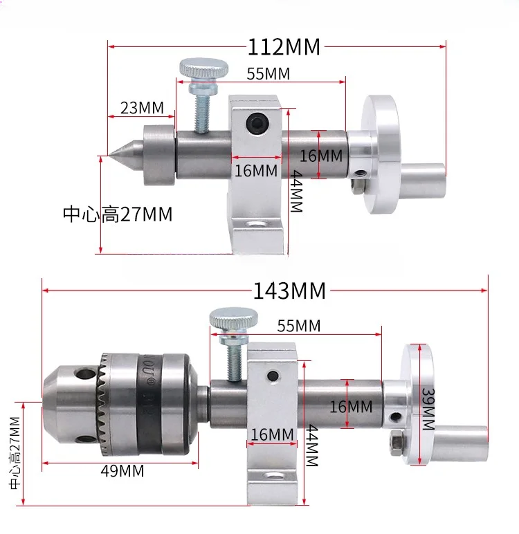 Imagem -02 - Miniatura Talão Máquina Carpintaria Torno Pequeno Manual Chuck Cauda Retrátil Assento Superior Giratório Móveis Ponta Redonda Ameixa Dedal