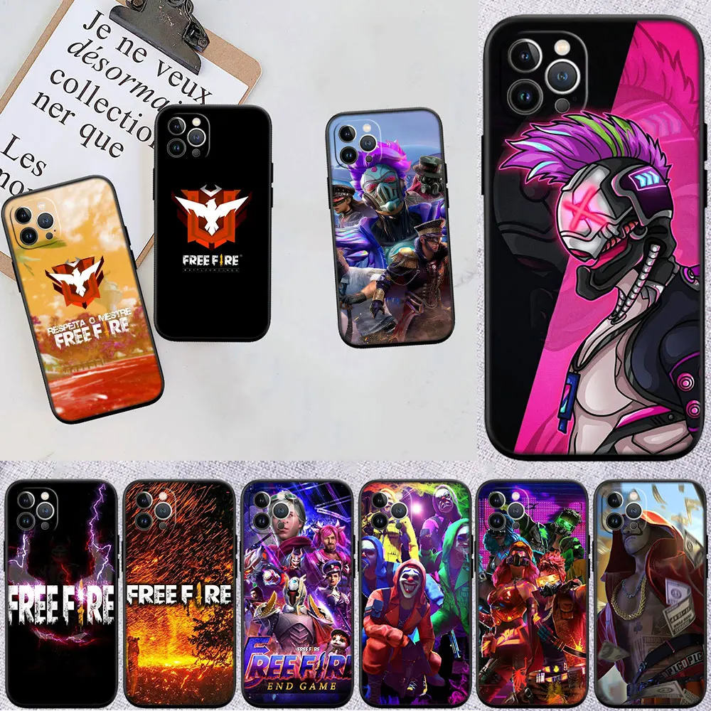Coque de tlphone  coque souple f-free f-fire, pour Xiaomi Poco C40 C50 C51 C55 C65 C71 C75 F2 F3 F5 F6 F7 M2 M3 Pro Ultra