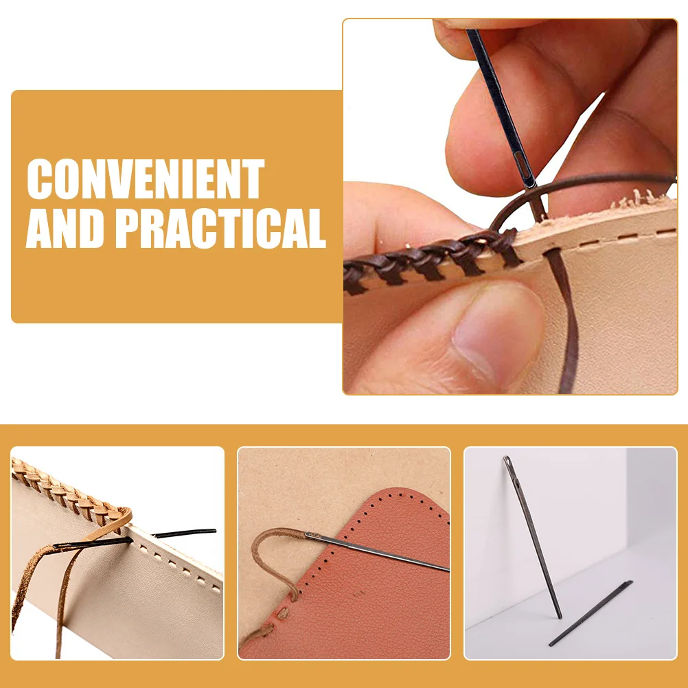 

4Pcs Sewing Needles Heavy Duty Hand Stitching Leathercraft Needles for DIY Craft Kits Multi Function Cord