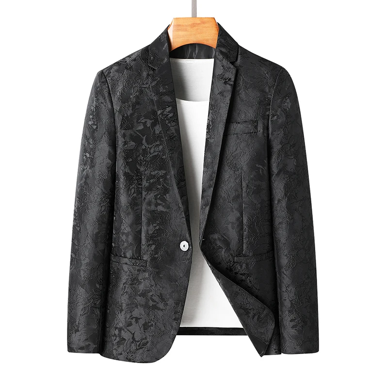 New Fashion Luxury Jacquard Weave Men\'s Blazer Jacket Handsome Wedding Gentleman Blazer Coats Party Suit