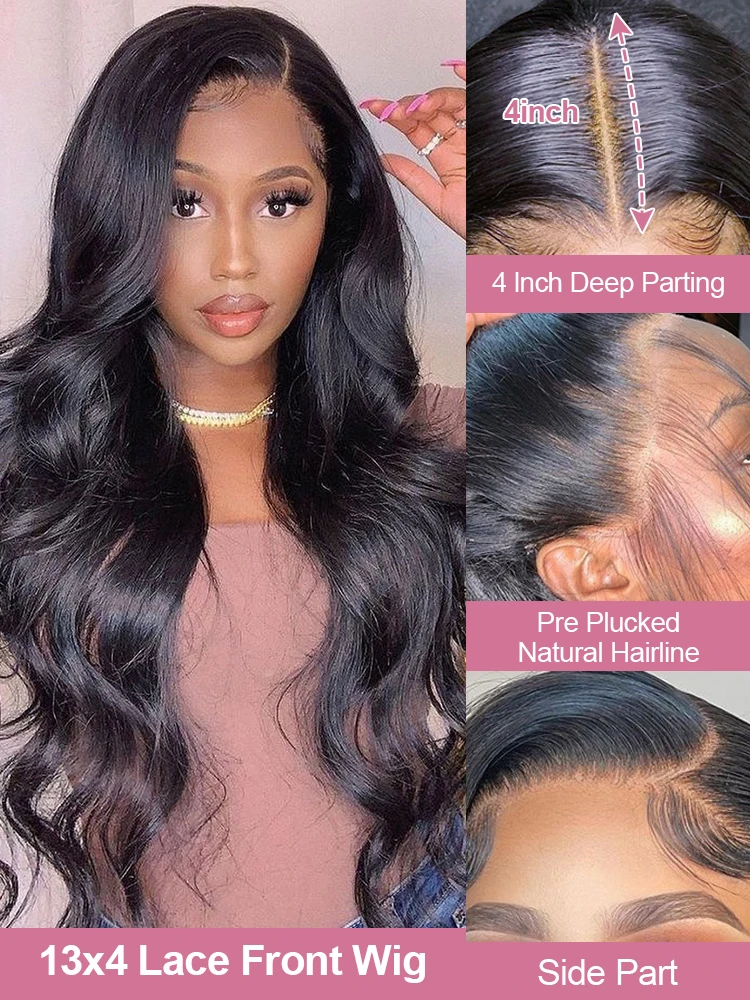 300 Density Body Wave 13x4 13x6 Hd Transparent Lace Front Wigs Human Hair Brazilian 40 50 Inches Glueless Frontal Wigs For Women