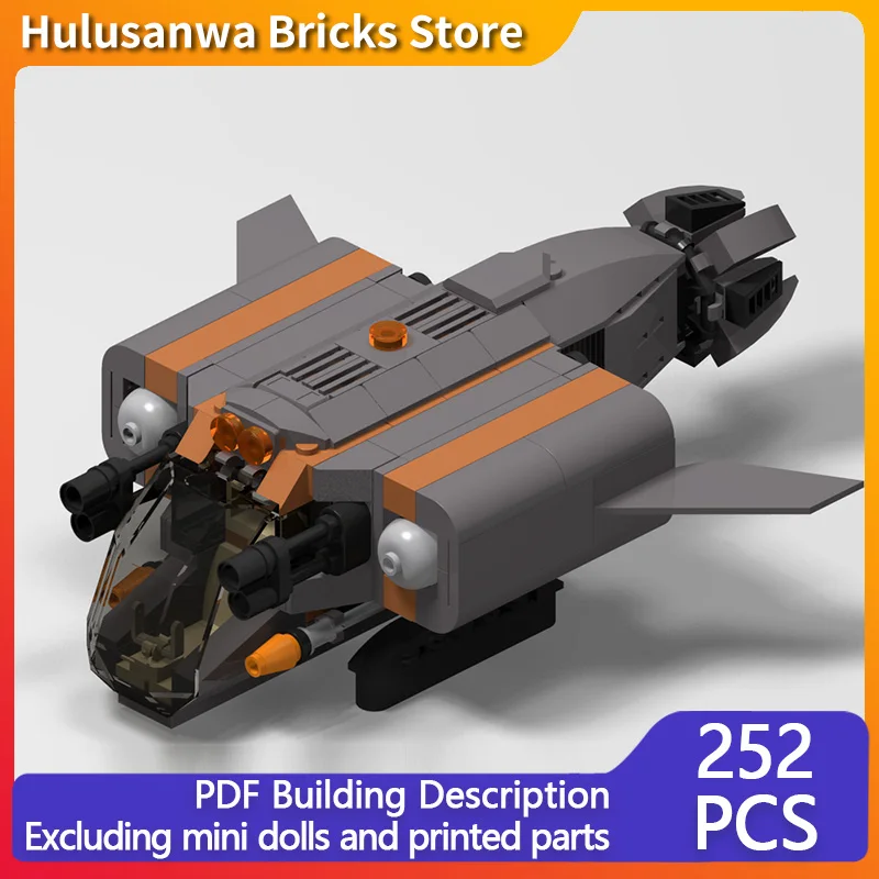 

Heavily Armoured Gunship Model MOC Building Bricks War Equipment Modular Technology Gifts Holiday Assemble Children Toys Suit