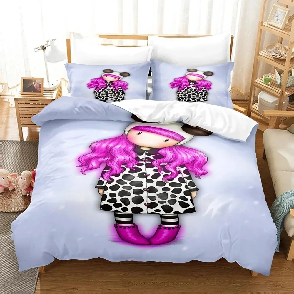 Santoro Gorjuss Anime Beautiful Girl Bedding Set Bedroom Soft Modern Bedspreads Comefortable Duvet Cover Quilt Cover Pillowcase