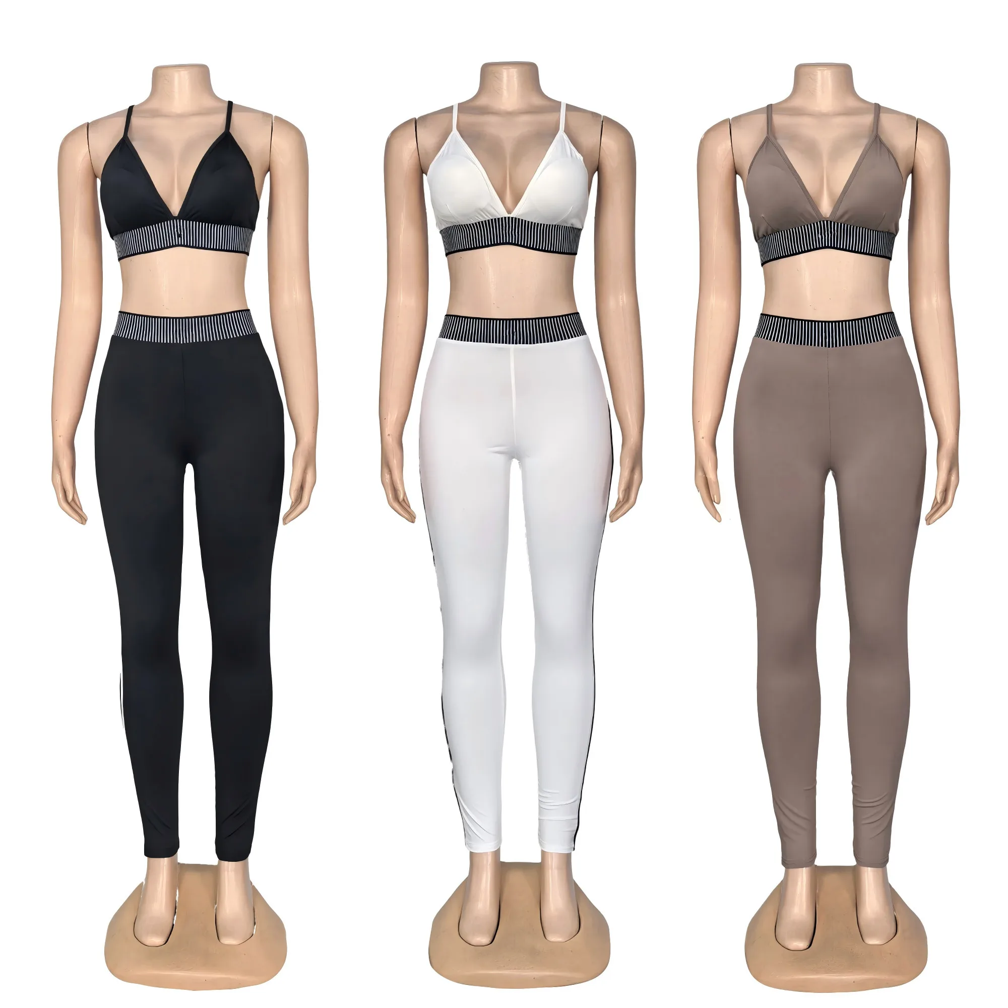 Q6353 Sensual Bra Pads Push-Up Sports Bra High-Waisted Hip-Lifting Abdominal Yoga Set