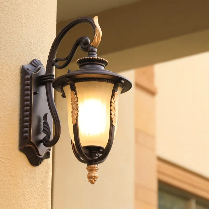 

Europe Garden Outdoor Wall Lamp Fixtures Retro Porch Light Vintage Led Lighting For Luxury Villa Gate Balcony Exterior Sconce