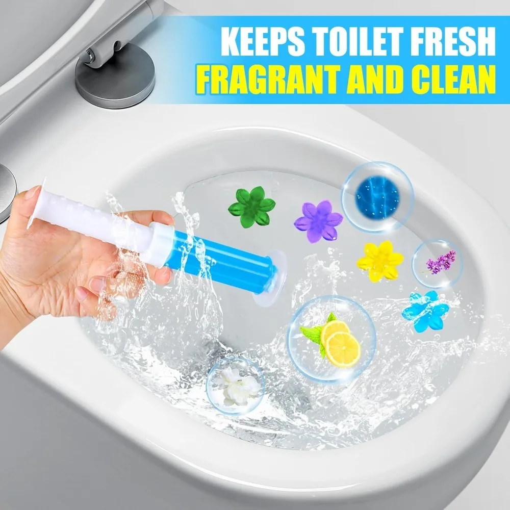 

Набор из 4 штук гелевых стикеров для унитаза, 48 штук, с цветочным ароматом, очиститель для унитаза, длительное действие, освежитель для ванной, сохраняет свежесть и чистоту
