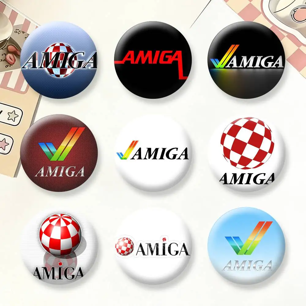 

Amiga Logo Fashion Badges Creative Tinplate Button PinsBrooch Badge Clothes Backpack