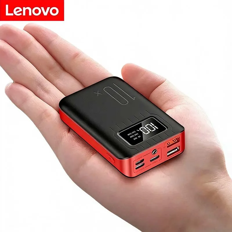 

Внешний аккумулятор Lenovo 10000 мАч с супербыстрой зарядкой, портативное зарядное устройство для iPhone, Samsung, Xiaomi