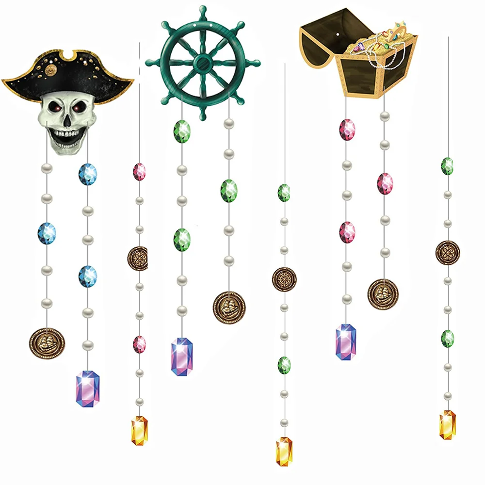 

Skull Pirate Halloween Party Decorations Treasure Chest Box Hanging Decor Banner Backdrop Costume Birthday Party Supplies