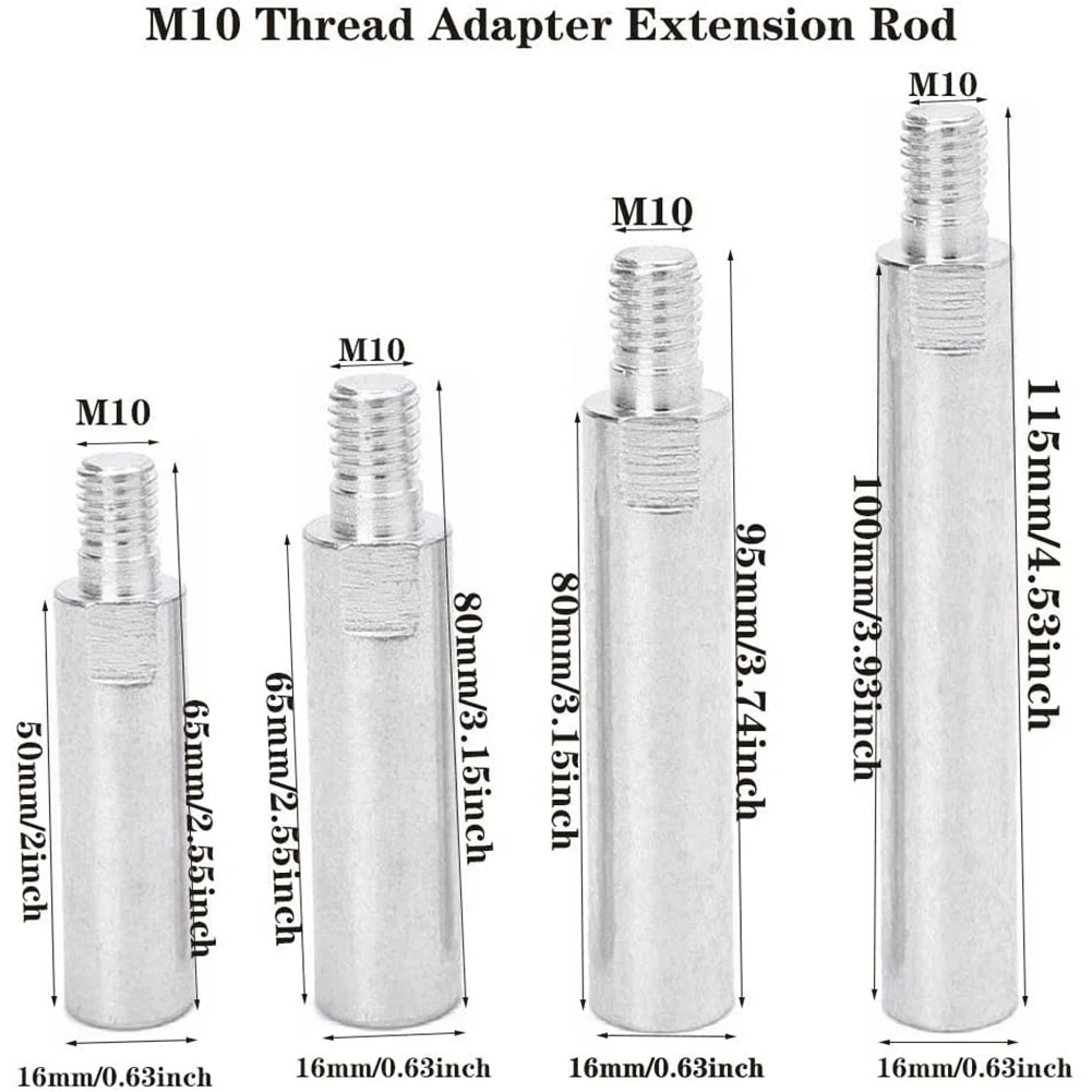 

A58Z Angle Grinder Extension Connecting Rod-M10 Thread Adapter Extension Rod,Rotary Polisher Extension Shaft (4Pcs/Set)