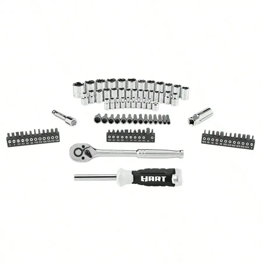 

90-Piece 3/8-Inch Drive Mechanics Tool Set, Chrome Vanadium Socket Set w/ Case for Auto Repair & Home DIY