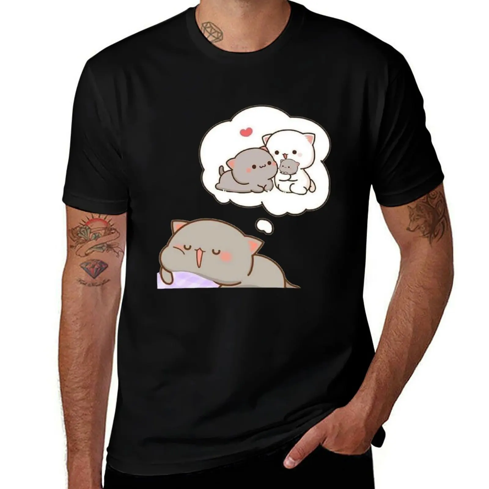 

Peach And Goma Cat T-Shirt printed t shirts for man man t shirt designer T-Shirt