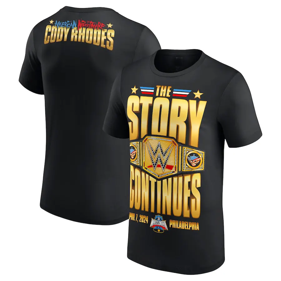 2024 Summer Men's 3D Printed Wrestler Cody Rhodes T-shirt Children's Street Sports Large size Top