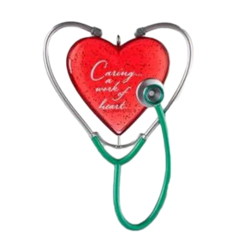 Unique Heart Stethoscope Ornament Christmas Tree Ornament Lovely Holiday Decor Dropship